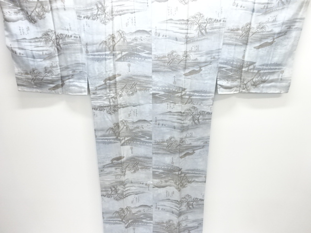 JAPANESE KIMONO / UNUSED MENS JUBAN / SILK / THE 69 STATIONS OF THE KISO KAIDO